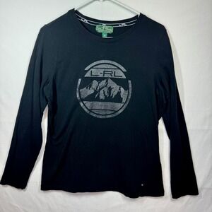 Lauren Active Ralph‎ Lauren Long Sleeve Graphic Glitter Tee Top Sz Large